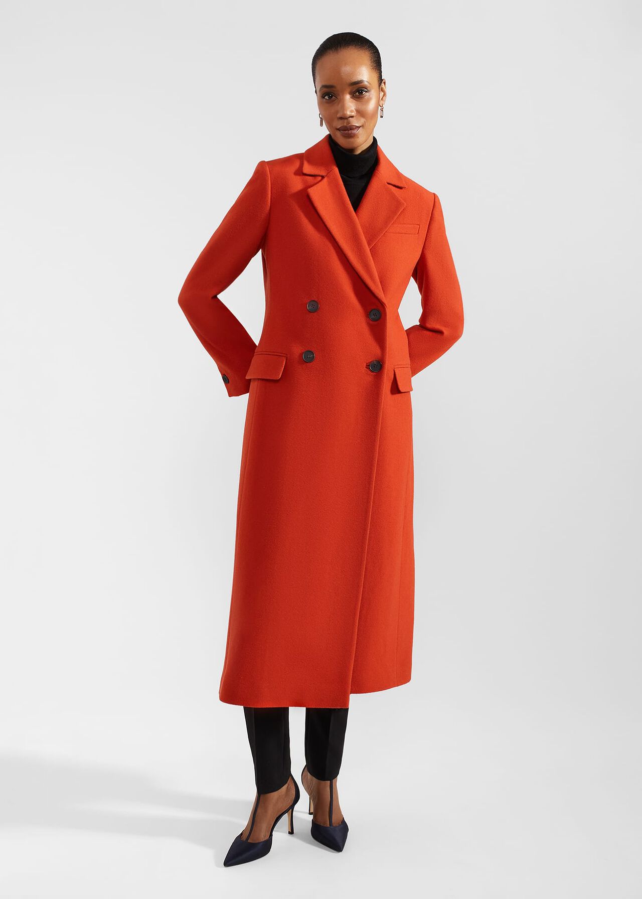 Mireya Wool Blend Coat, Orange, hi-res