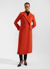 Mireya Wool Blend Coat, Orange, hi-res