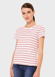 Pixie Cotton Printed T-Shirt, Raspberry Ivory, hi-res