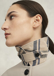 Frida Shower Resistant Short Trench Coat, Buff Grey, hi-res