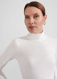 Mischa Roll Neck Top, Ivory, hi-res