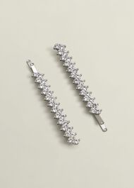 Verona Hair Clips, Silver, hi-res