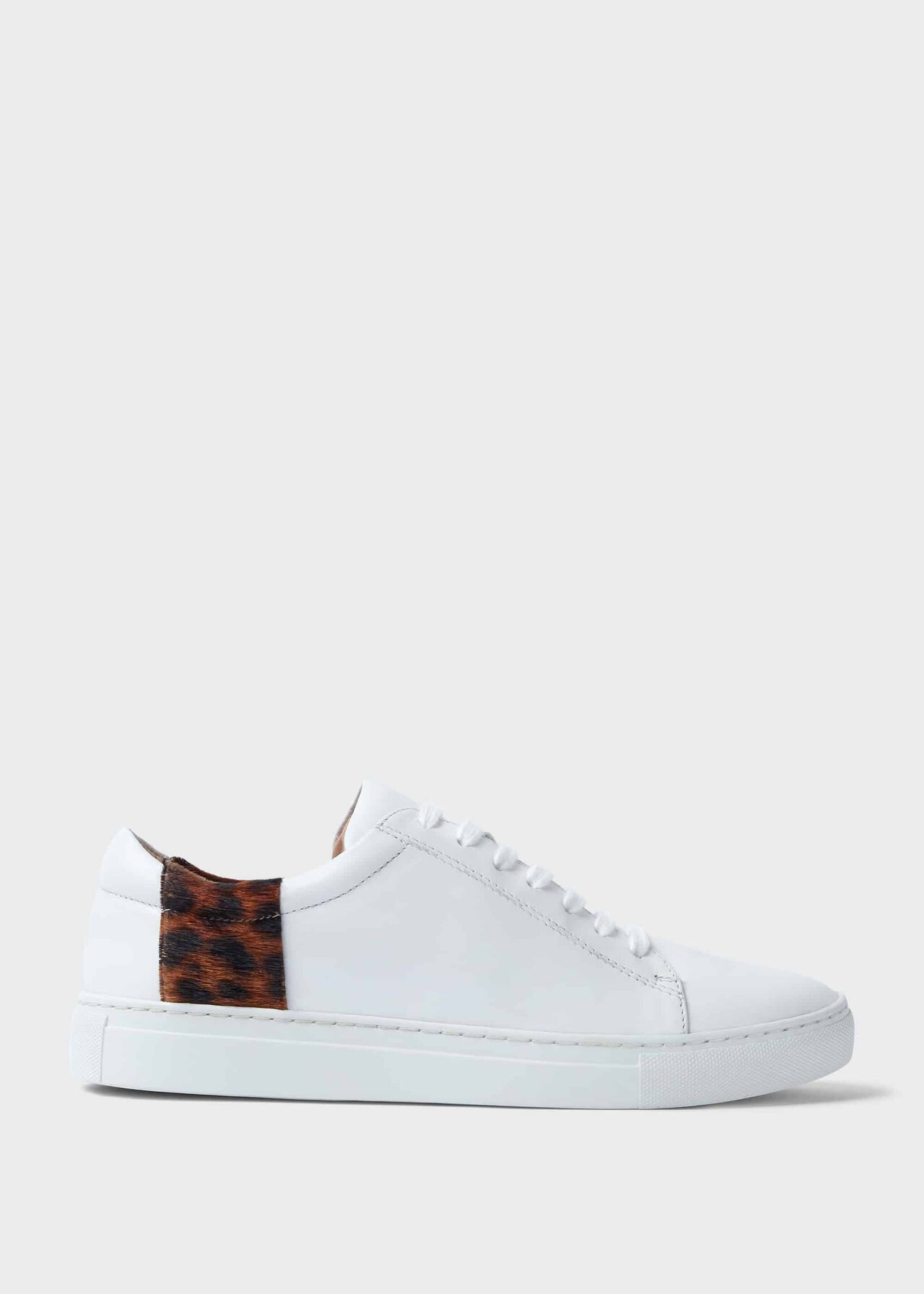Nina Leather Trainers, Leopard, hi-res