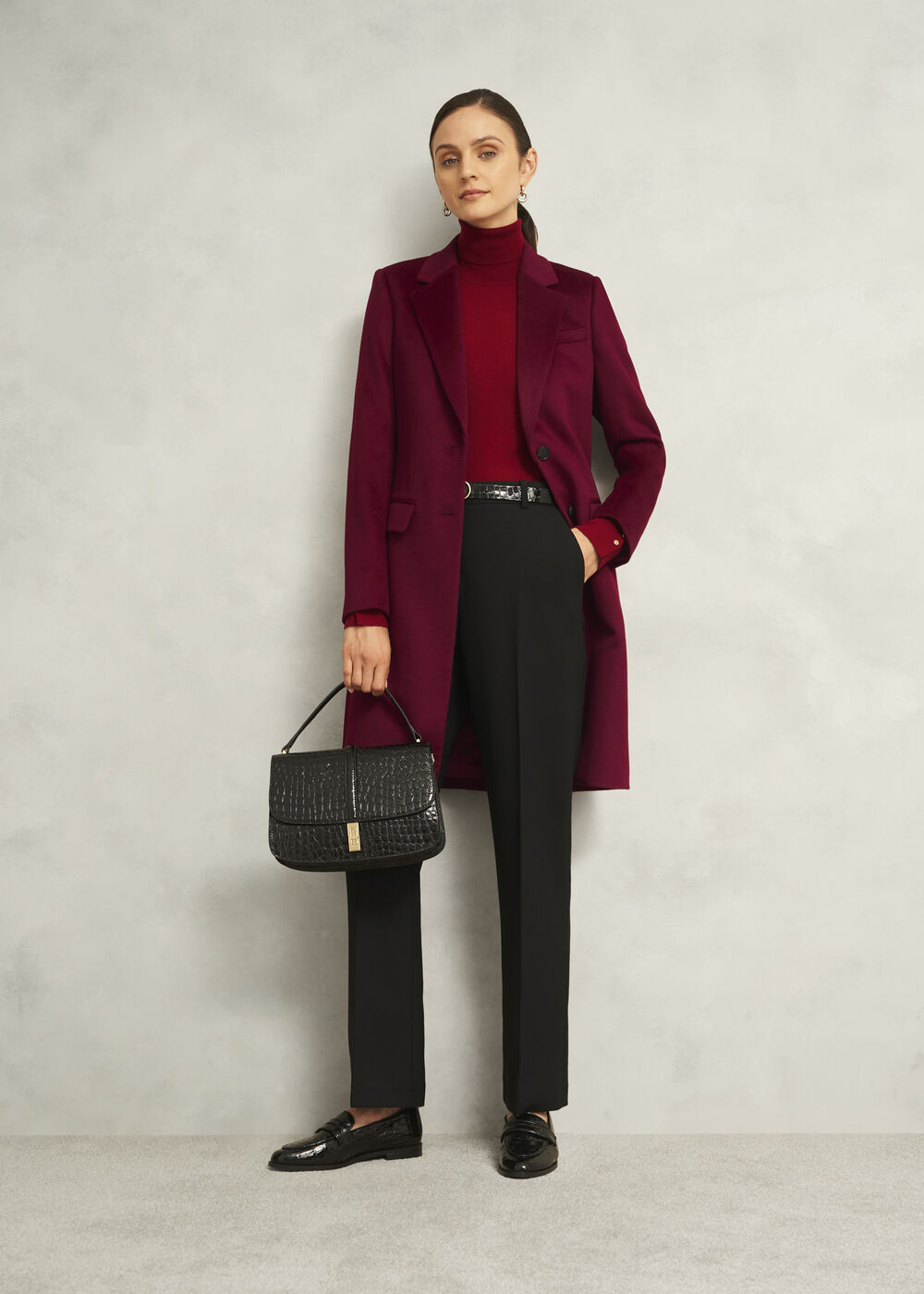 Petite Cavendish Wool Coat, Beryl Red, hi-res