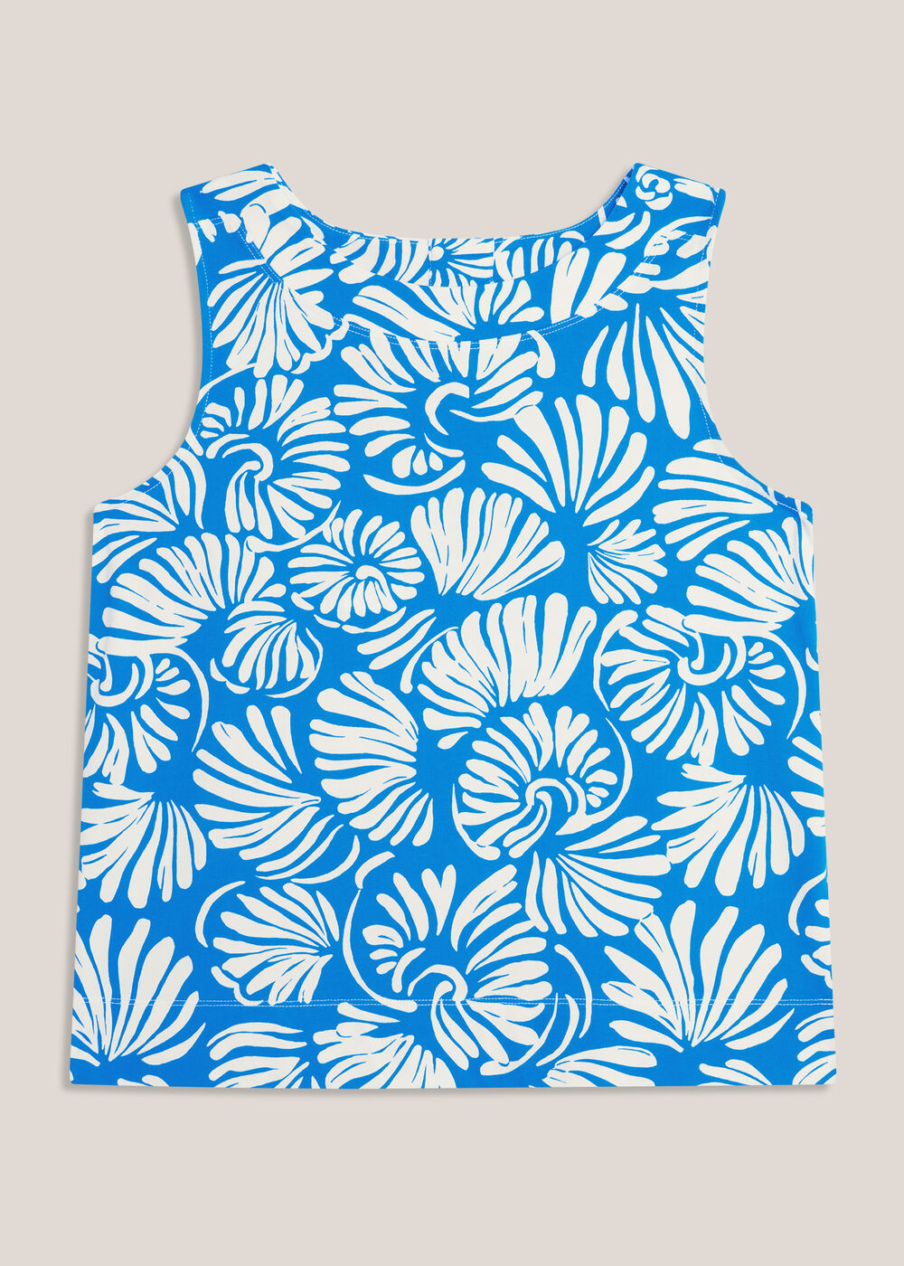 Fern Cotton Button Back Printed Top, Blue White, hi-res