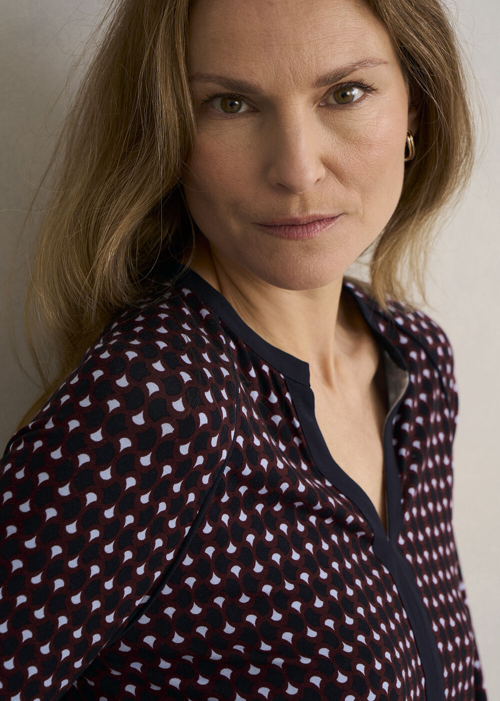 Zelia Printed Top, Navy Multi, hi-res