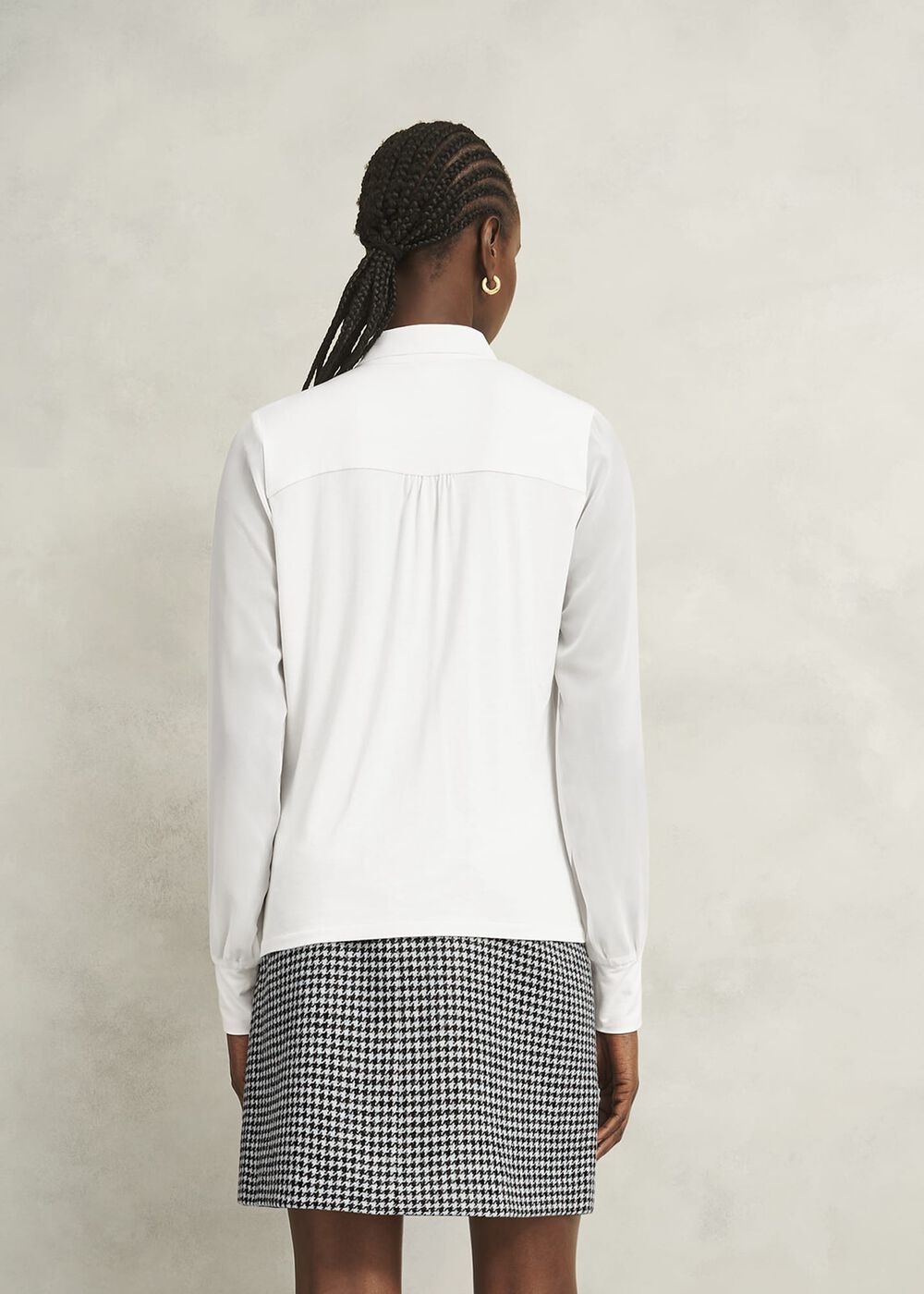 Ivory Tarini Tie Neck Long Sleeve Top, Ivory, hi-res