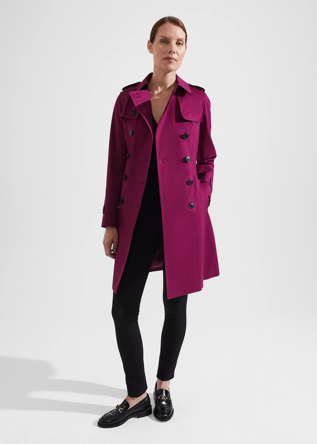 Saskia Shower Resistant Trench Coat, Warm Plum, hi-res