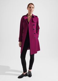 Saskia Shower Resistant Trench Coat, Warm Plum, hi-res