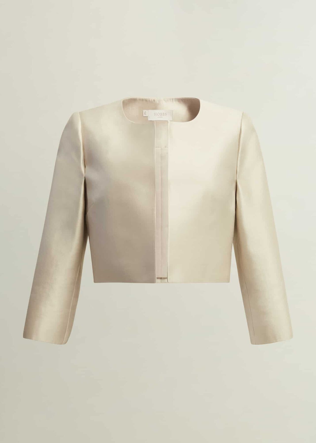 Katherine Wool Silk Jacket, Oyster, hi-res