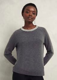 Sherry Jumper With Cashmere, Charcoal Grey, hi-res