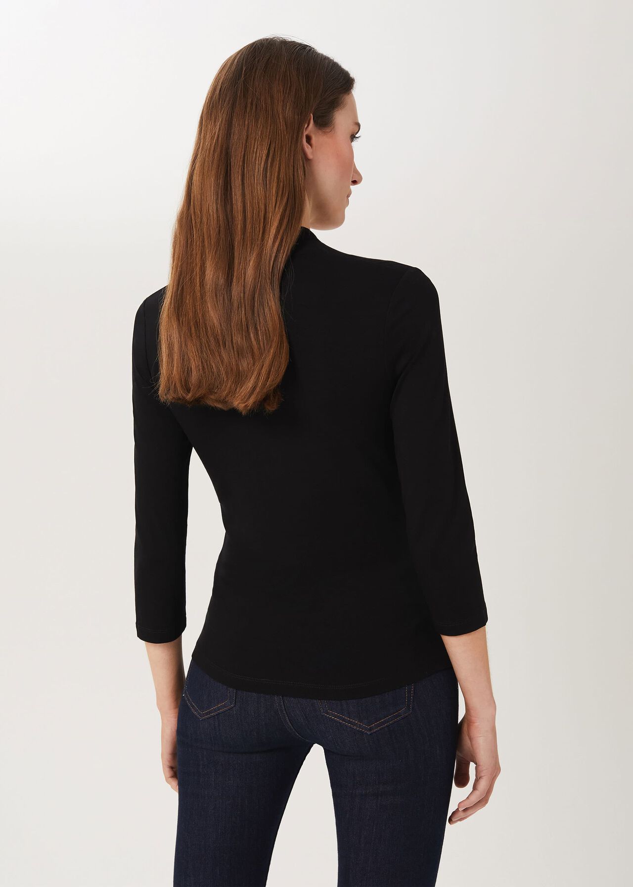 Aimee Double Fronted Top, Black, hi-res