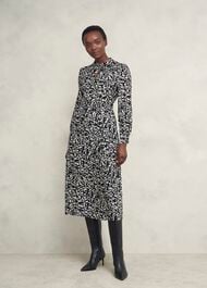 Petite Cynthia Dress, Black Cream, hi-res
