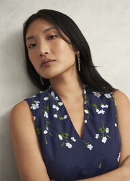 Petite Aria Dress, Midnight Blue, hi-res