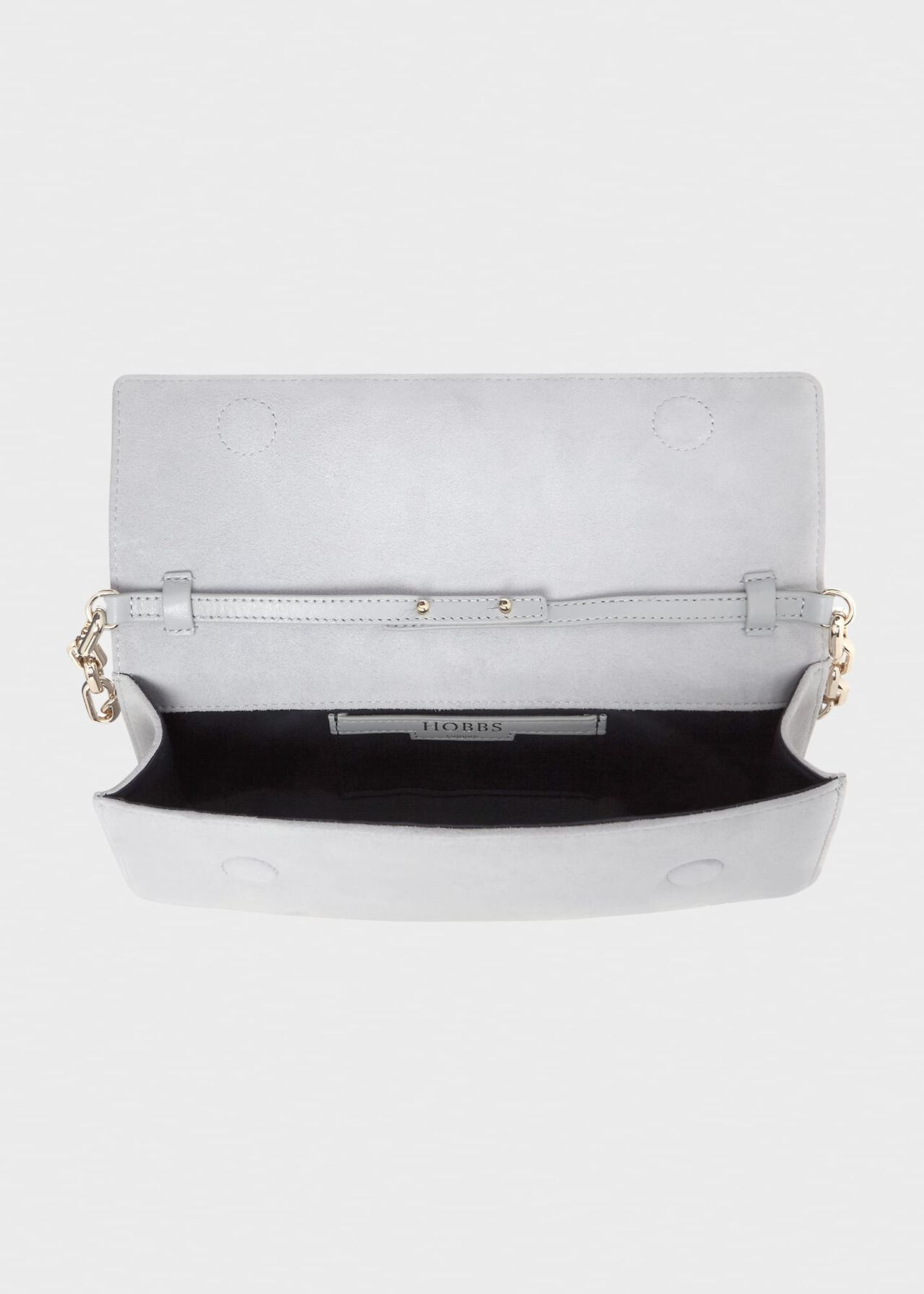 Evesham Suede Clutch Bag, Celeste Blue, hi-res