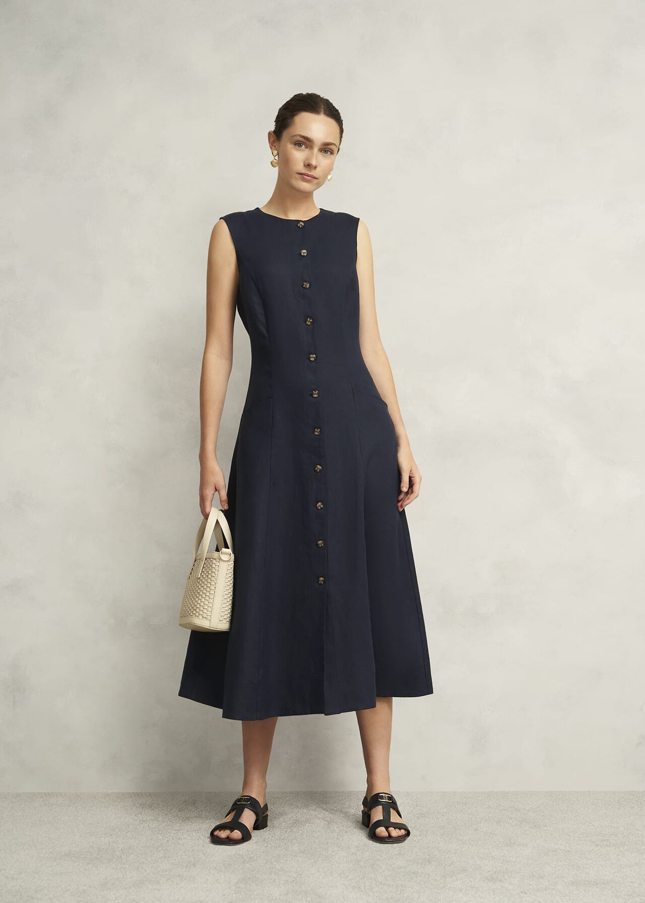 Carmen Dress, True Navy, hi-res