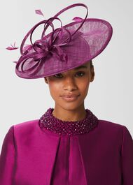 Freya Fascinator, Berry Purple, hi-res