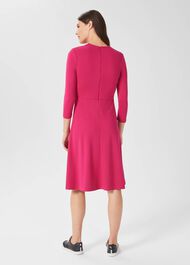 Mel Jersey Ponte Dress, Dark Pink, hi-res