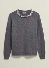 Sherry Jumper With Cashmere, Charcoal Grey, hi-res