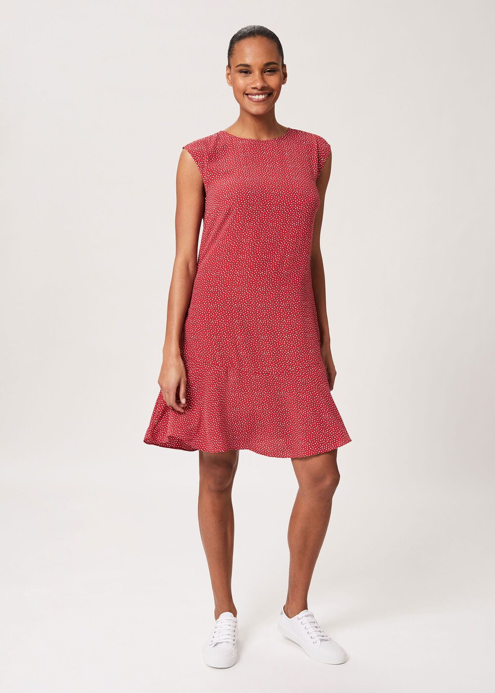 Catalina Printed Dress, Raspberry Ivory, hi-res