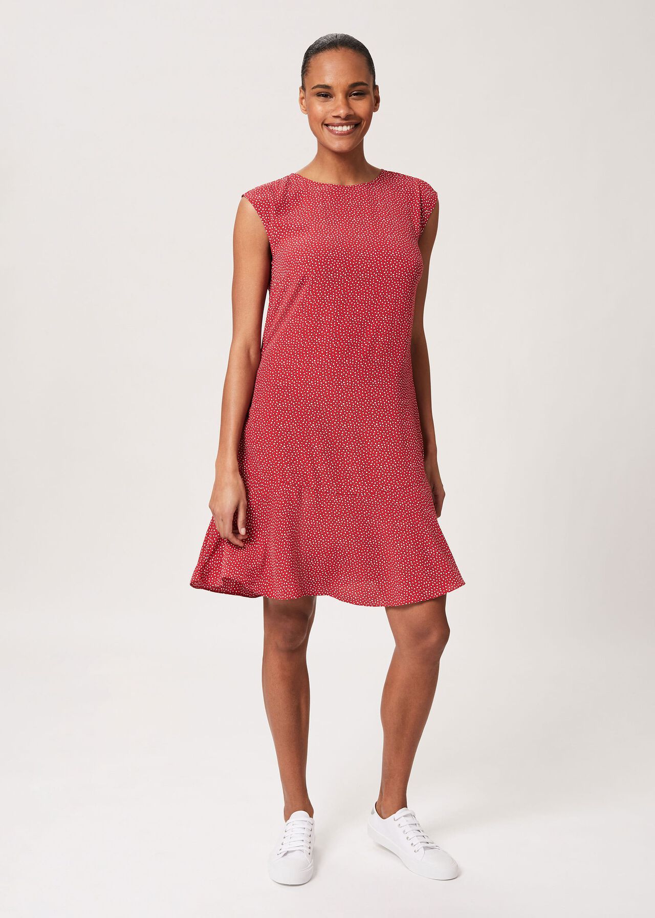 Catalina Printed Dress, Raspberry Ivory, hi-res