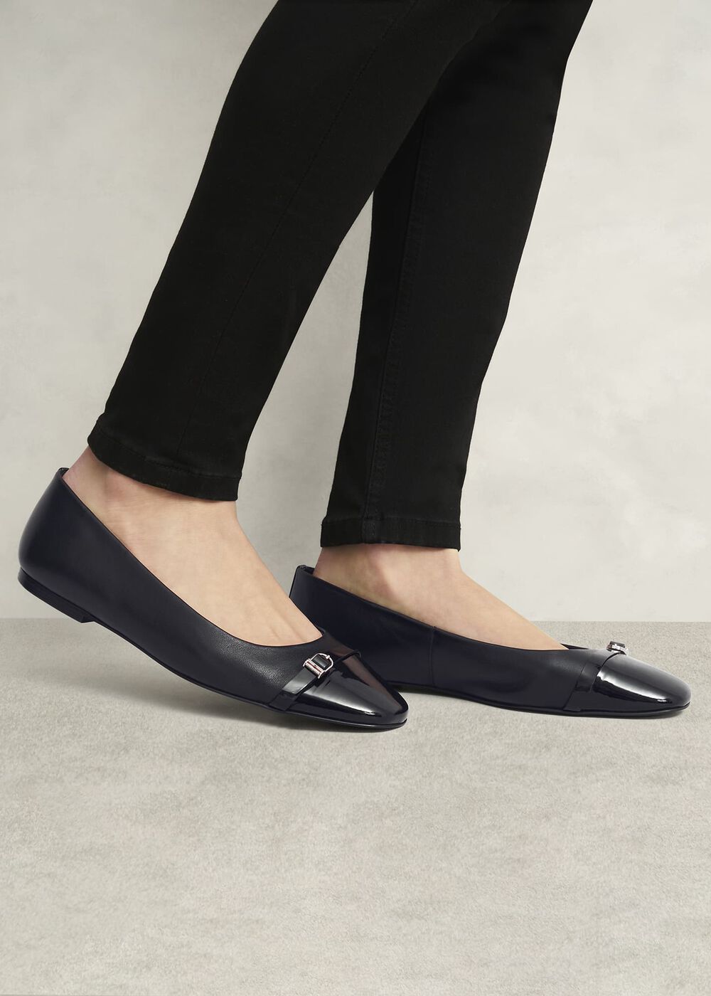 Kelly Leather Ballerinas, Black, hi-res
