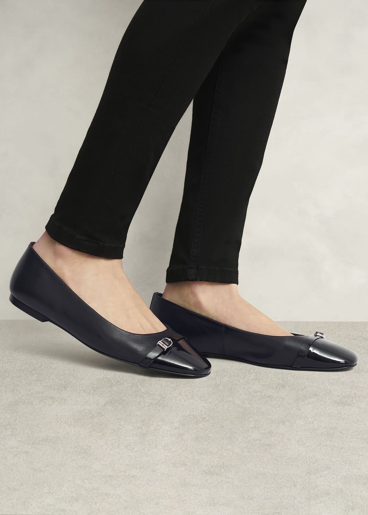 Kelly Leather Ballerinas, Black, hi-res