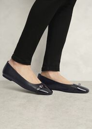 Kelly Leather Ballerinas, Black, hi-res