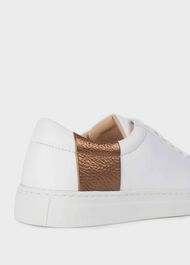Nina Leather Trainers, Bronze Strip, hi-res