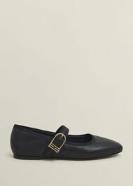 Clara Leather Mary Janes, Black, hi-res