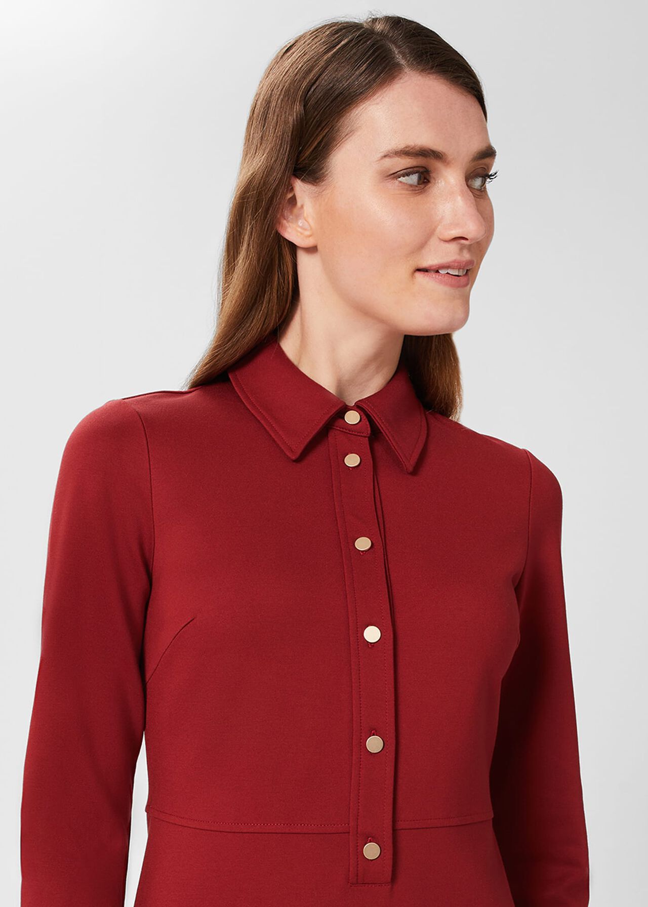 Phillipa Ponte Shift Dress, Vermillion Red, hi-res