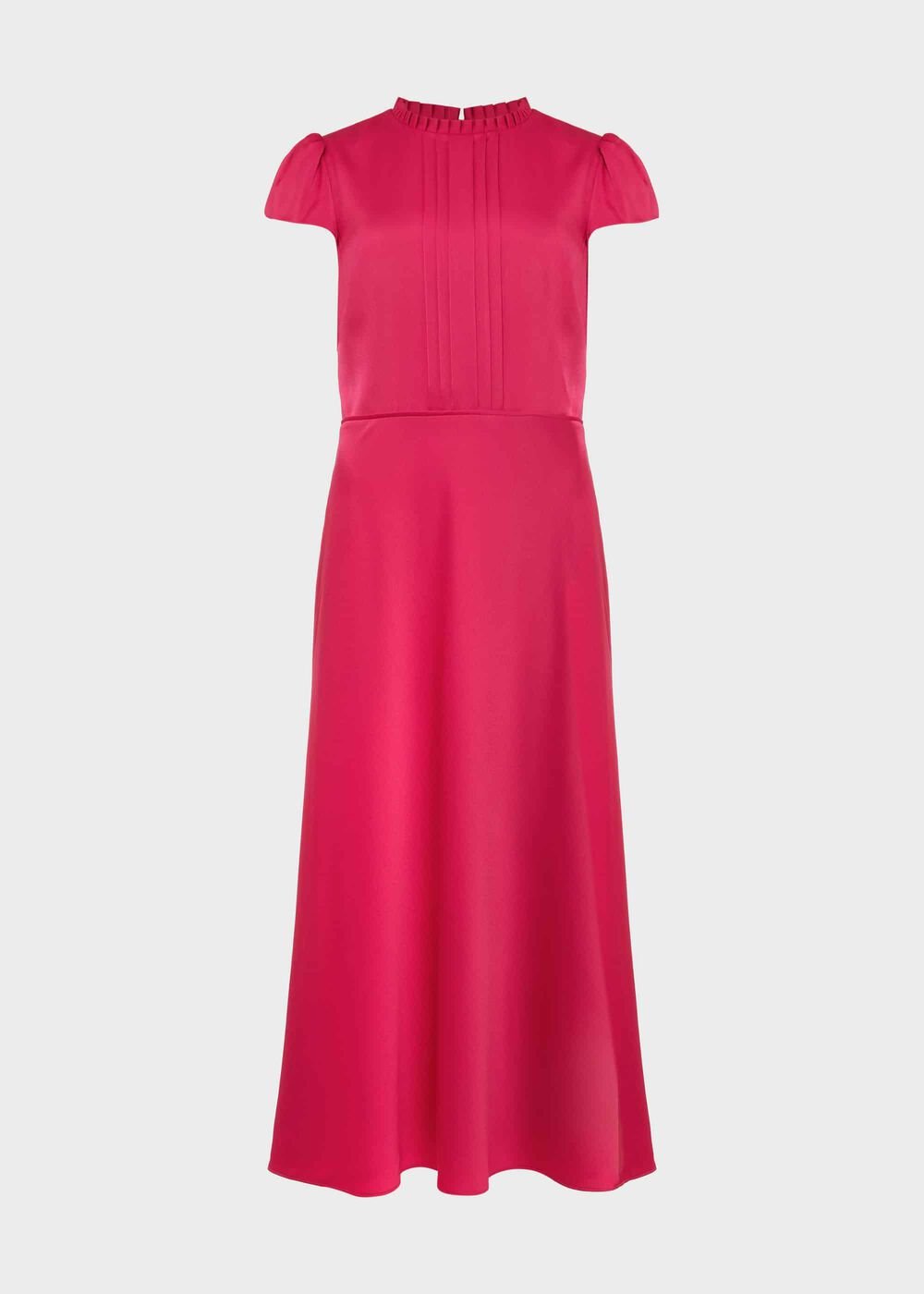 Marlene Satin Midi Dress, Fuchsia, hi-res