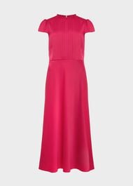 Marlene Satin Midi Dress, Fuchsia, hi-res