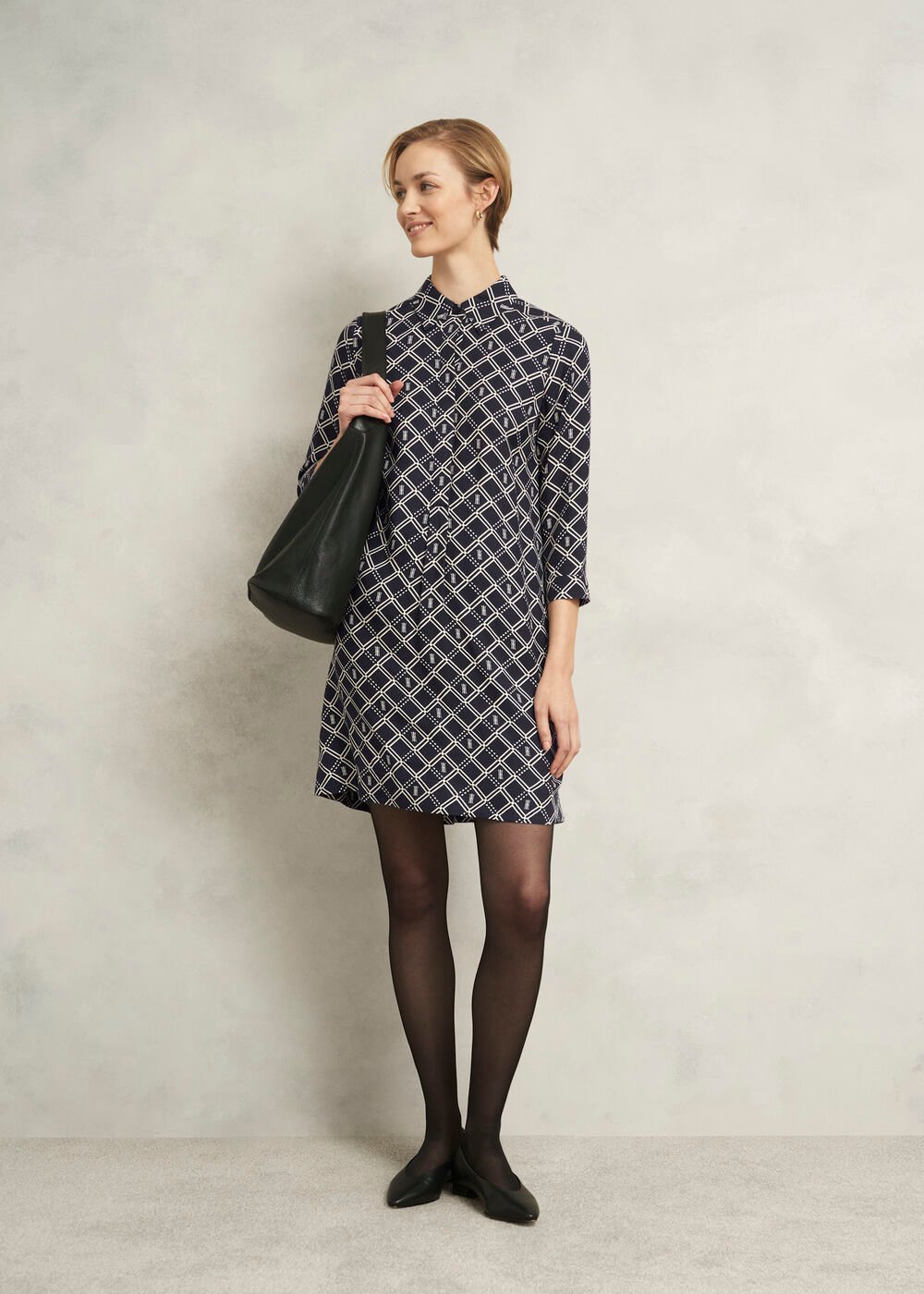 Marlena Dress, Navy Cream, hi-res