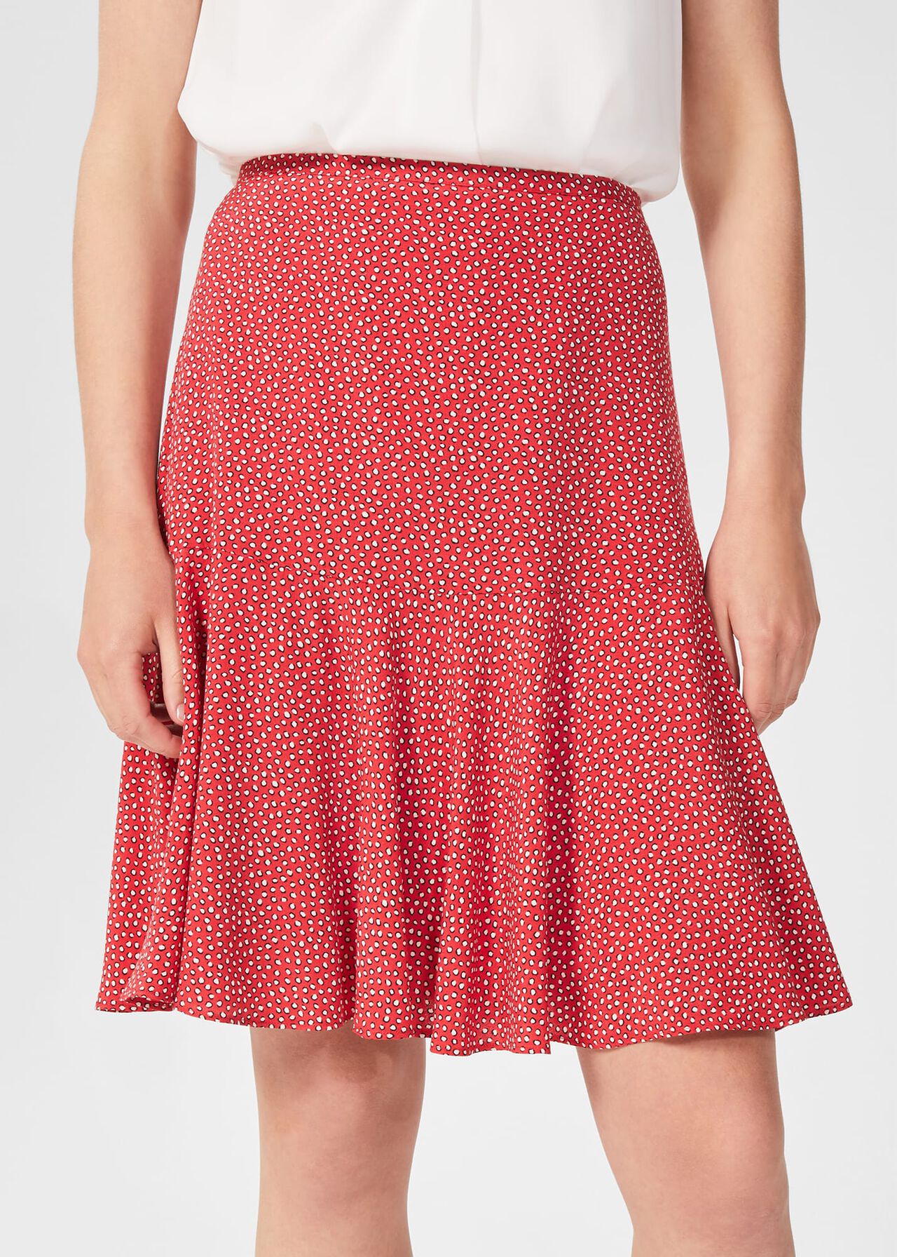 Catalina Printed Skirt, Raspberry Ivory, hi-res