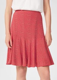 Catalina Printed Skirt, Raspberry Ivory, hi-res