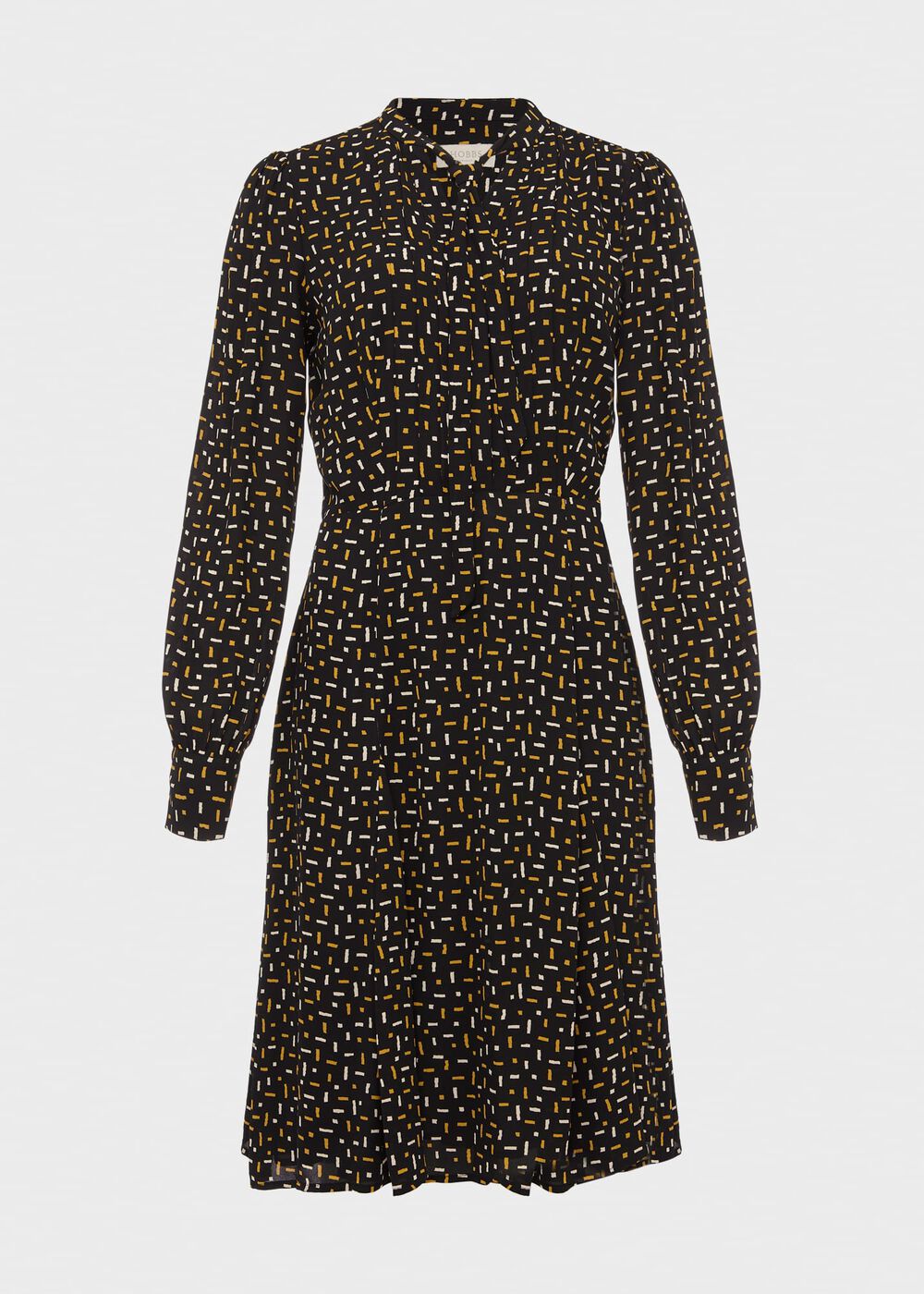 Yacine Geo Fit And Flare Dress, Black Ochre, hi-res