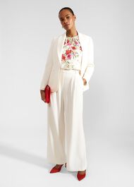 Frederica Wide Leg Trousers, Buttercream, hi-res