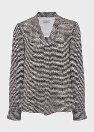 Emery Blouse, Navy Ivory, hi-res