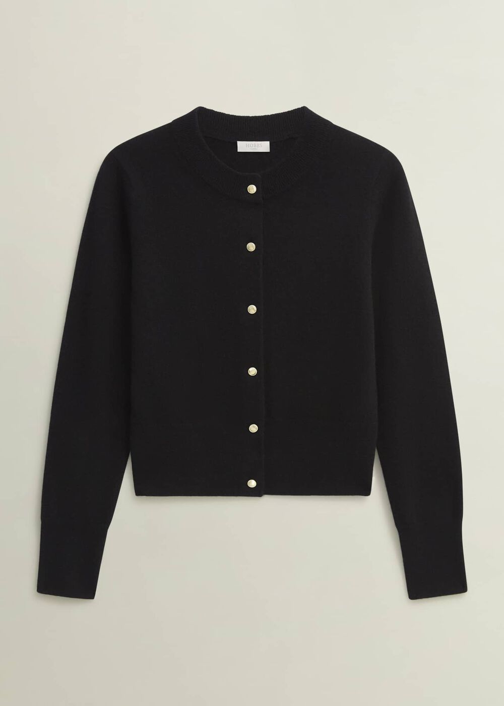 Monica Cashmere Cardigan, Hobbs Black, hi-res