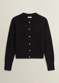 Monica Cashmere Cardigan, Hobbs Black, hi-res
