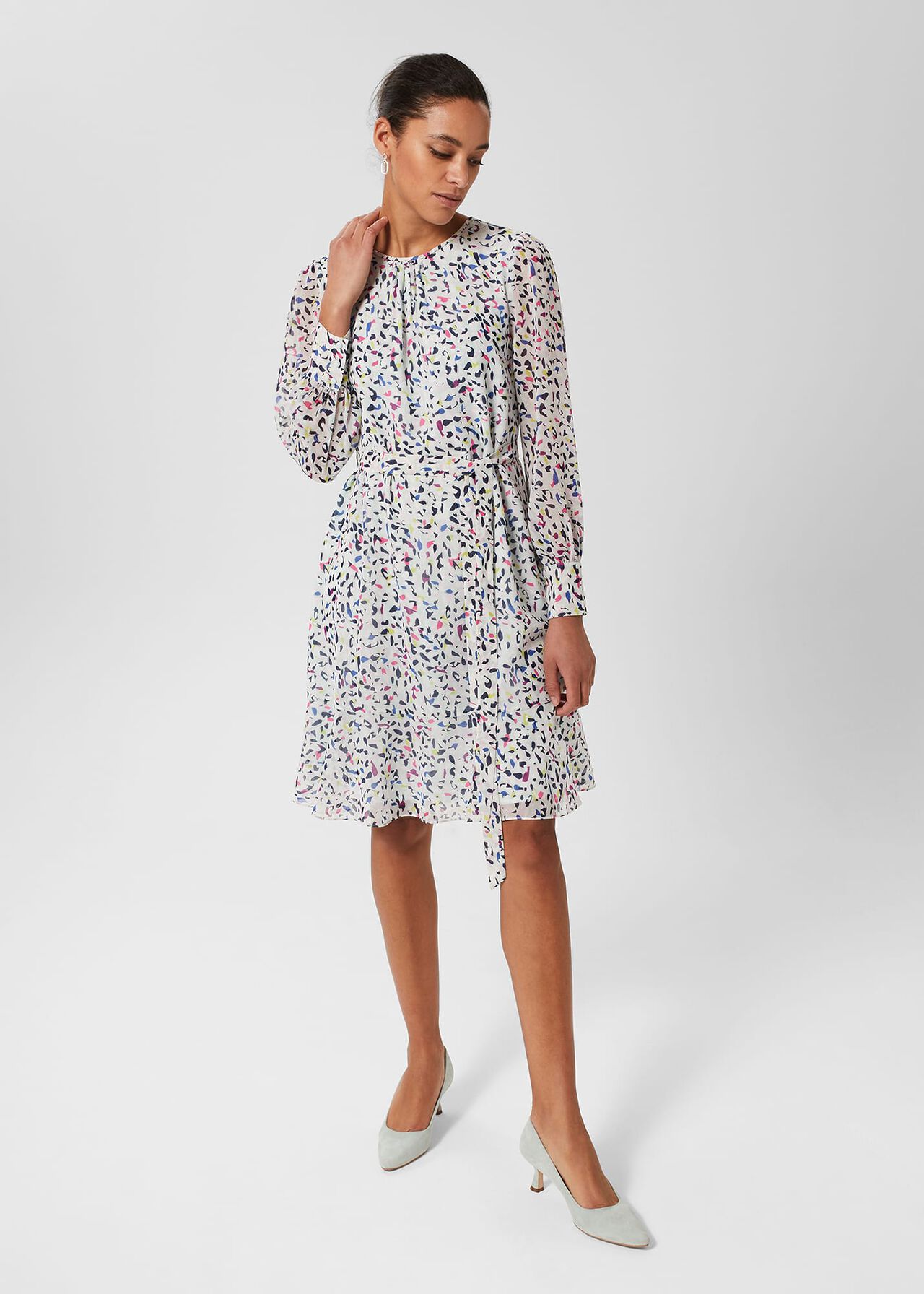 Petite Frances A Line Dress, Sage Green, hi-res