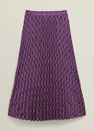 Kayla Pleated Skirt, Purple Multi, hi-res