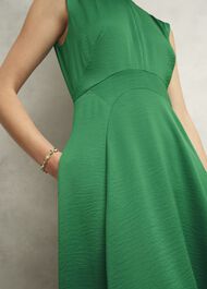 Isobel Satin Midi Dress, Amethyst Green, hi-res