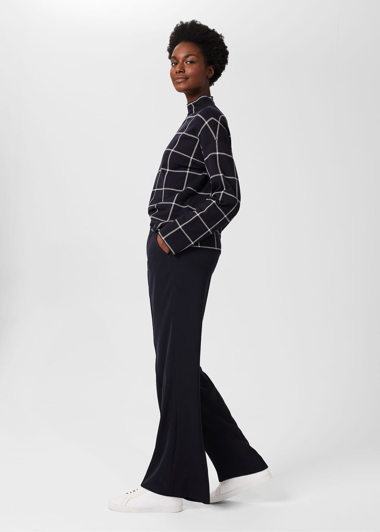 Jas Wide Leg Pants, Navy, hi-res