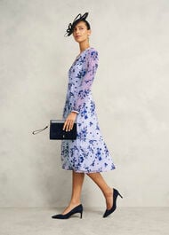 Petite Ella  Embroidered Dress, Midnight Blue, hi-res