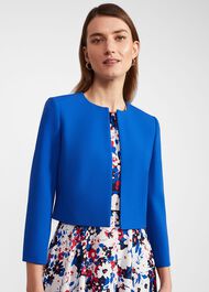 Elize Crepe Jacket, Lapis Blue, hi-res