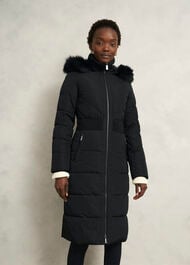 Petite Amalie Puffer Coat, Black, hi-res