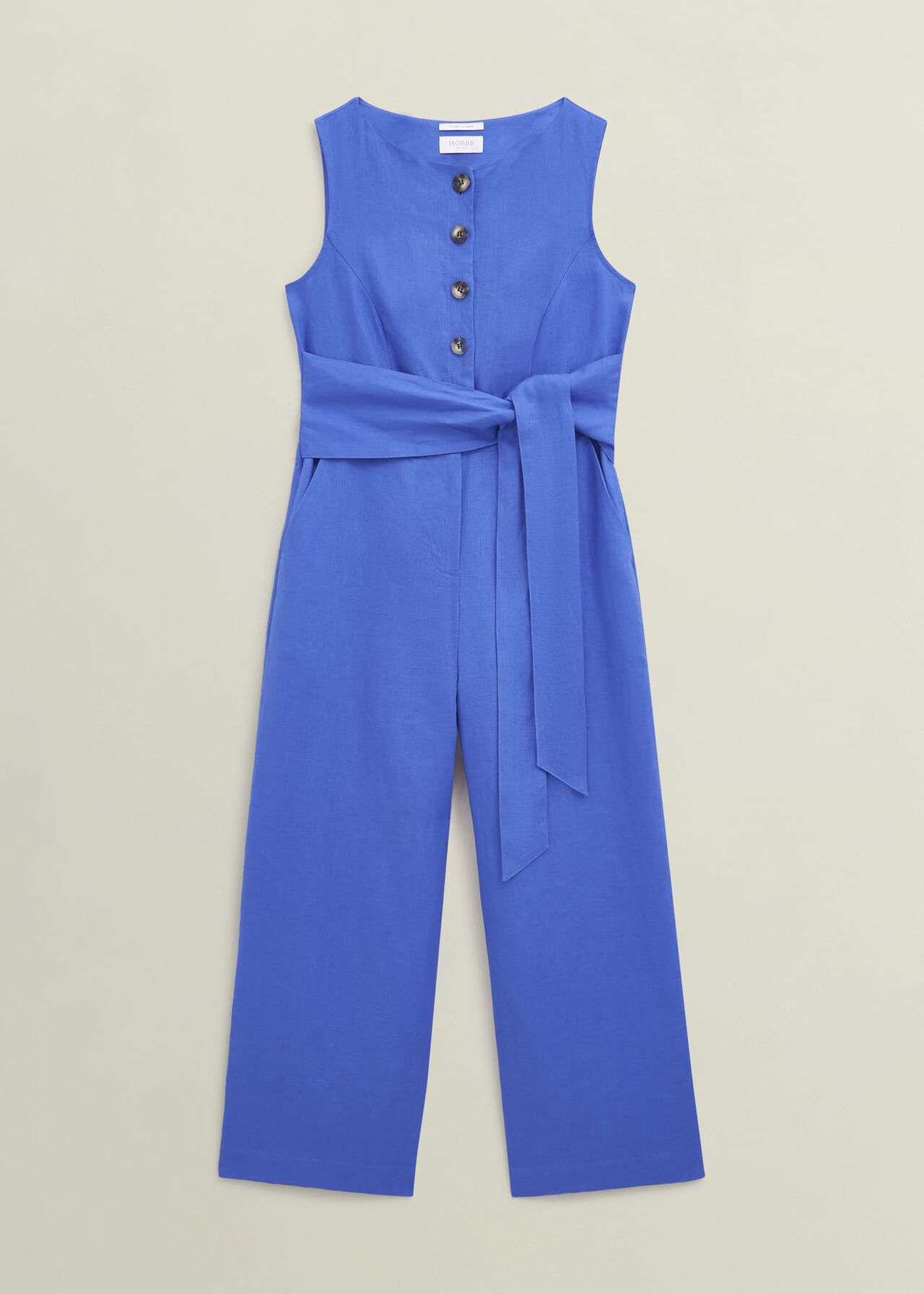 Petite Melissa Linen Jumpsuit, French Blue, hi-res