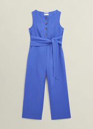 Petite Melissa Linen Jumpsuit, French Blue, hi-res